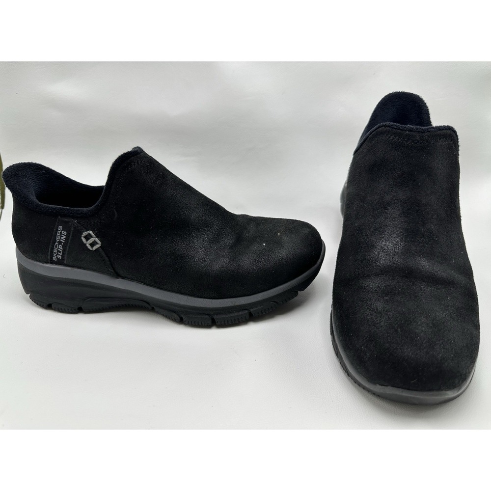 Skechers Slip Ins Womens Easy Going-Modern Hour‎ Black Ankle Boots 6